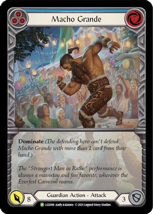 Macho Grande (Blue) - LGS089 Rainbow Foil (LGS089) - Flesh and Blood: Promo Cards | Silver Goblin