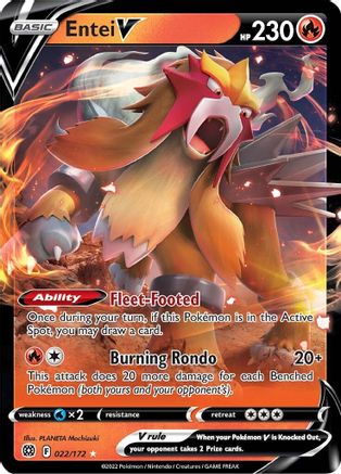 Entei V (022/172) [Sword & Shield: Brilliant Stars] | Silver Goblin