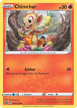 Chimchar (024/172) [Sword & Shield: Brilliant Stars] | Silver Goblin