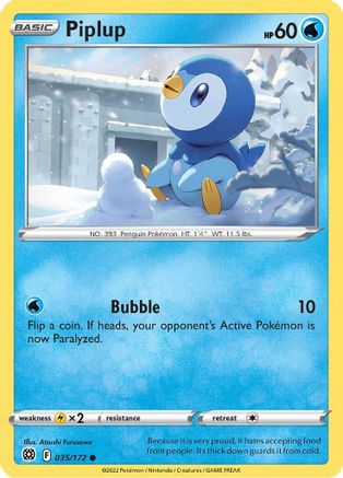 Piplup (035/172) [Sword & Shield: Brilliant Stars] | Silver Goblin