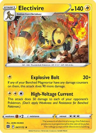 Electivire (047/172) [Sword & Shield: Brilliant Stars] | Silver Goblin