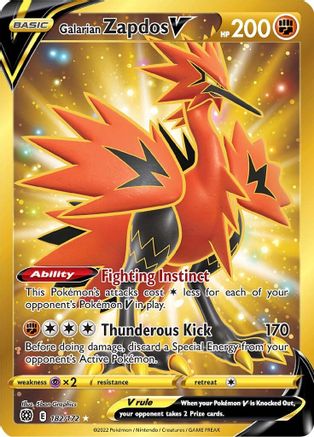 Galarian Zapdos V (182/172) [Sword & Shield: Brilliant Stars] | Silver Goblin