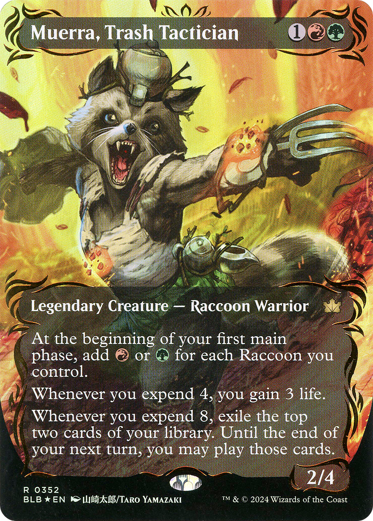 Muerra, Trash Tactician (Borderless) (Raised Foil) [Bloomburrow] | Silver Goblin