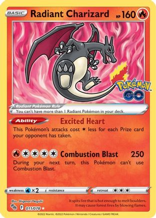 Radiant Charizard (11) Holofoil - Pokemon GO