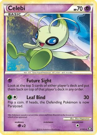 Celebi (3/102) (Movie Exclusive) [HeartGold & SoulSilver: Triumphant] | Silver Goblin