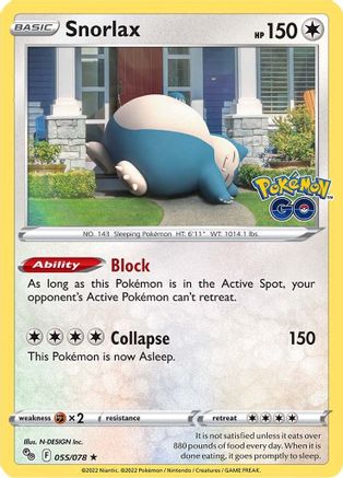 Snorlax (55) Holofoil - Pokemon GO