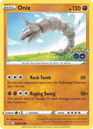 Onix (036/078) [Pokémon GO] | Silver Goblin