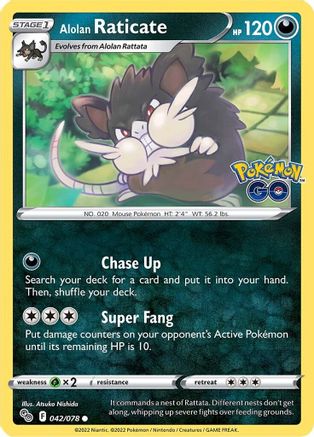 Alolan Raticate (42) Reverse Holofoil - Pokemon GO