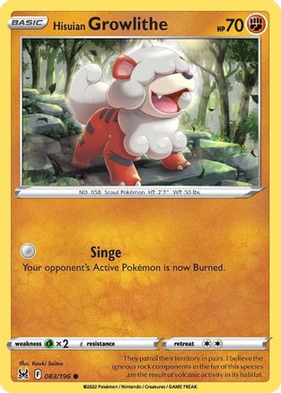 Hisuian Growlithe (83) - Lost Origin