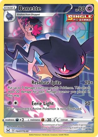 Banette (TG07) Holofoil - Lost Origin