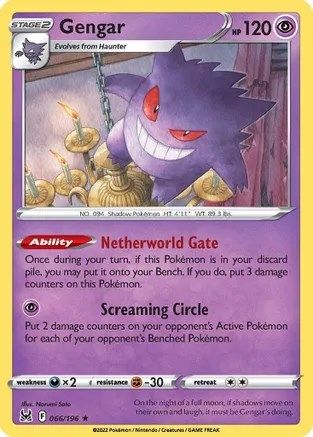 Gengar (066/196) (Theme Deck Exclusive) [Sword & Shield: Lost Origin] | Silver Goblin