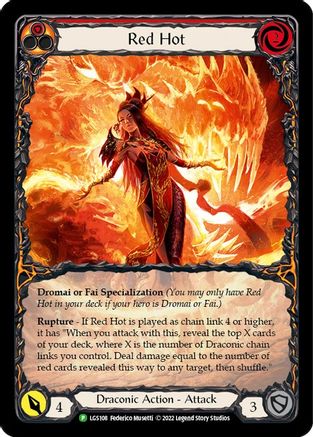 Red Hot - LGS108 Rainbow Foil (LGS108) - Flesh and Blood: Promo Cards | Silver Goblin