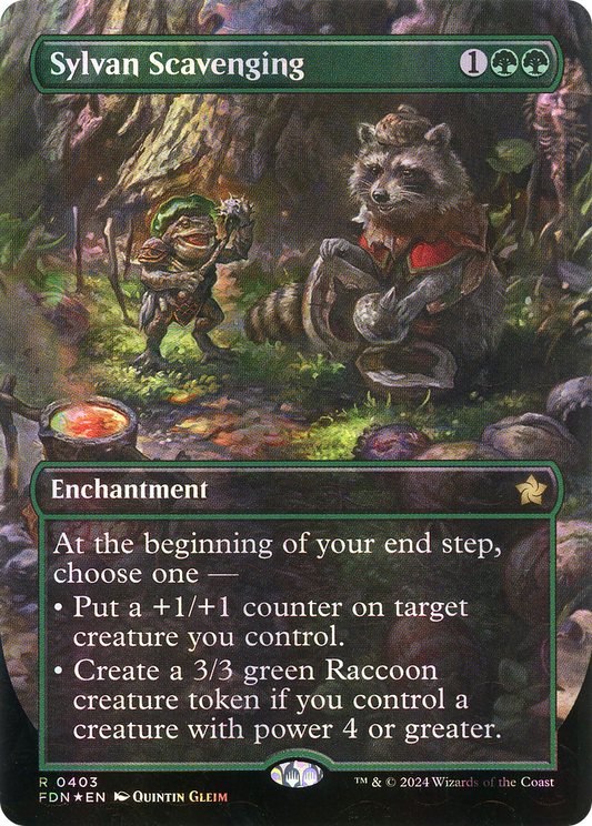 Sylvan Scavenging (Borderless) (Mana Foil) [Foundations]