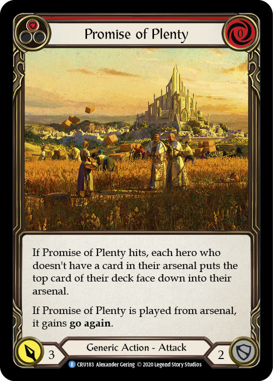 Promise of Plenty (Red) [CRU183] (Crucible of War)  1st Edition Rainbow Foil | Silver Goblin