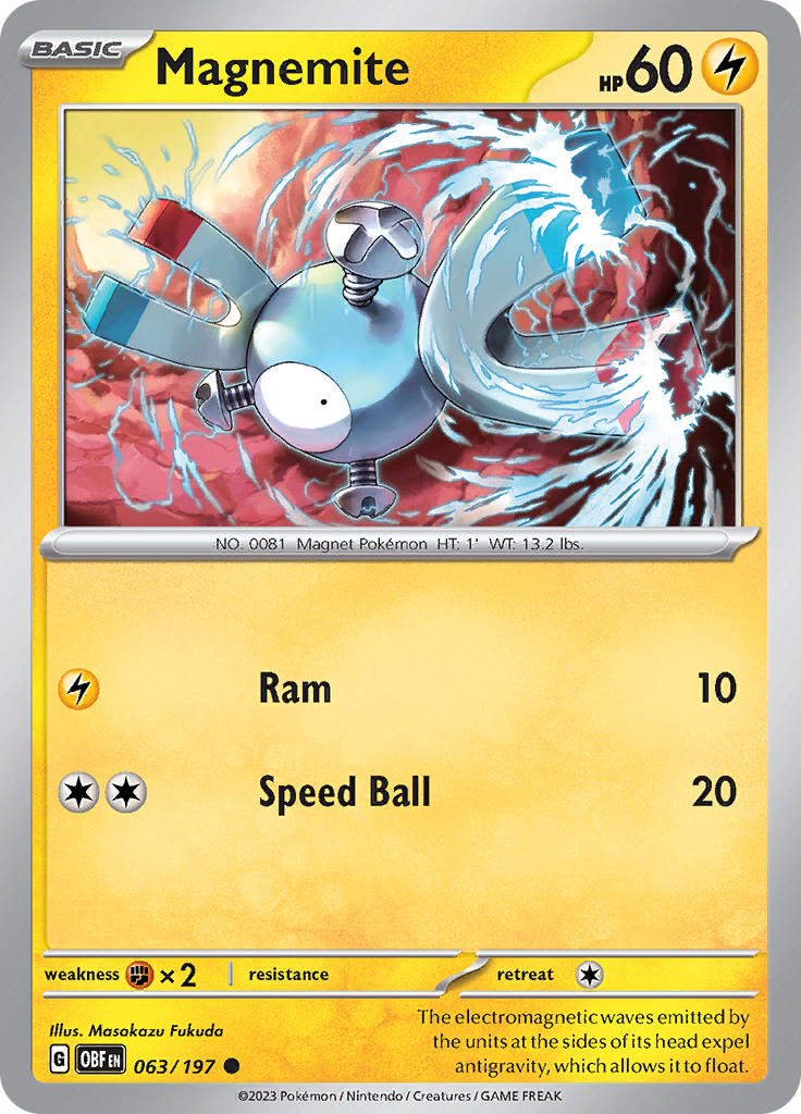 Magnemite (063/197) [Scarlet & Violet: Obsidian Flames] | Silver Goblin