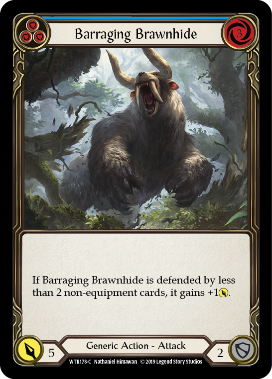 Barraging Brawnhide (Blue) [WTR178-C] (Welcome to Rathe)  Alpha Print Normal | Silver Goblin