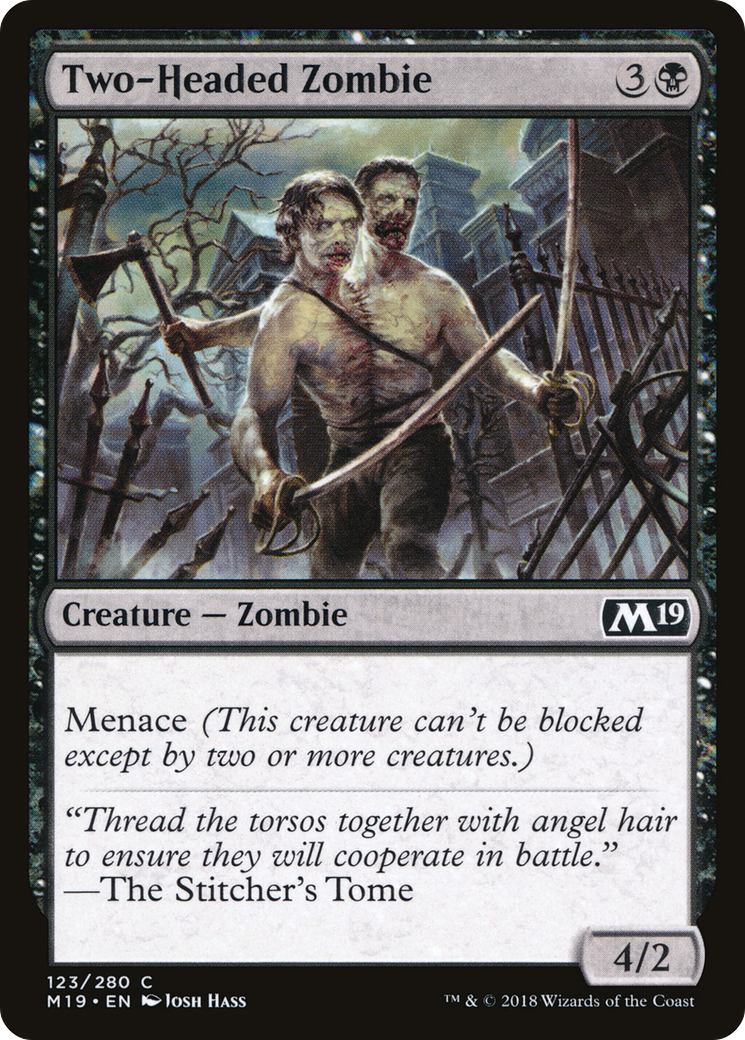 Two-Headed Zombie [Core Set 2019] | Silver Goblin