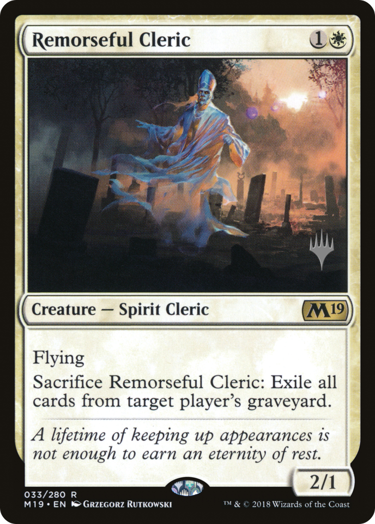 Remorseful Cleric (Promo Pack) [Core Set 2019 Promos] | Silver Goblin