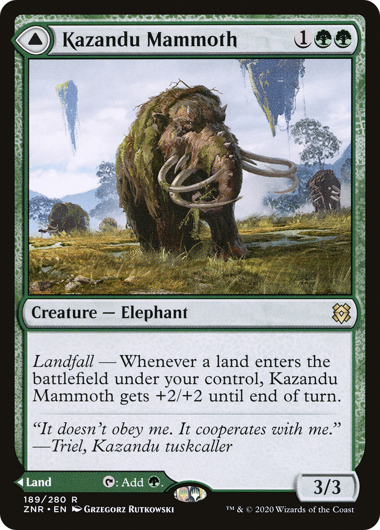 Kazandu Mammoth // Kazandu Valley [Zendikar Rising] | Silver Goblin