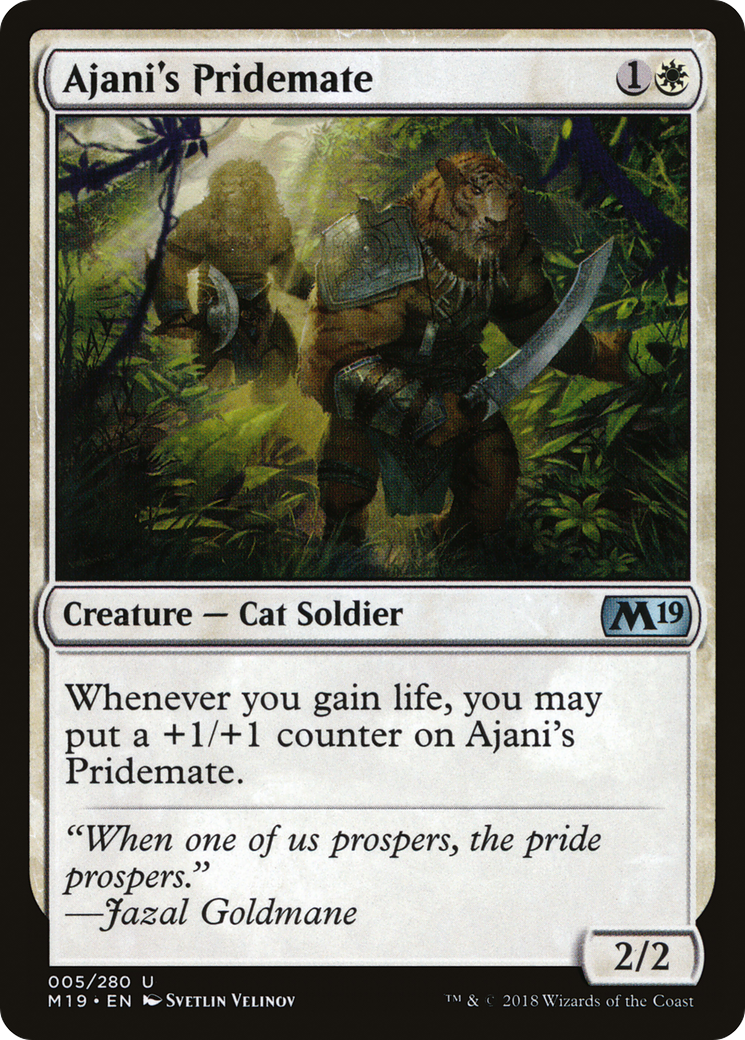 Ajani's Pridemate [Core Set 2019] | Silver Goblin