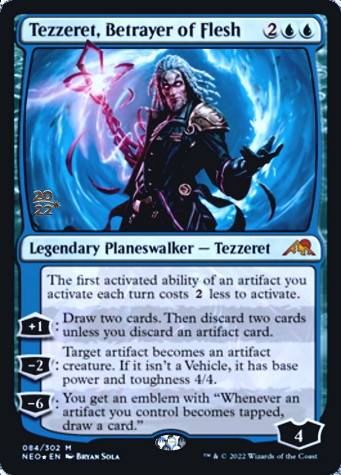 Tezzeret, Betrayer of Flesh [Kamigawa: Neon Dynasty Prerelease Promos] | Silver Goblin