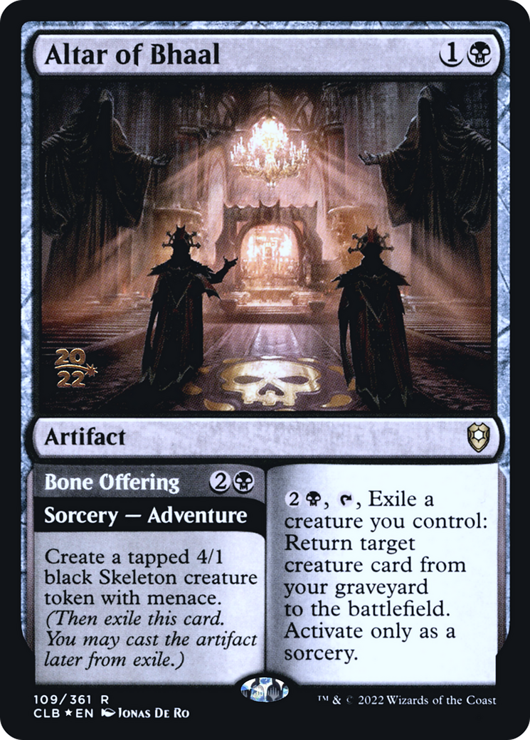 Altar of Bhaal // Bone Offering [Commander Legends: Battle for Baldur's Gate Prerelease Promos]