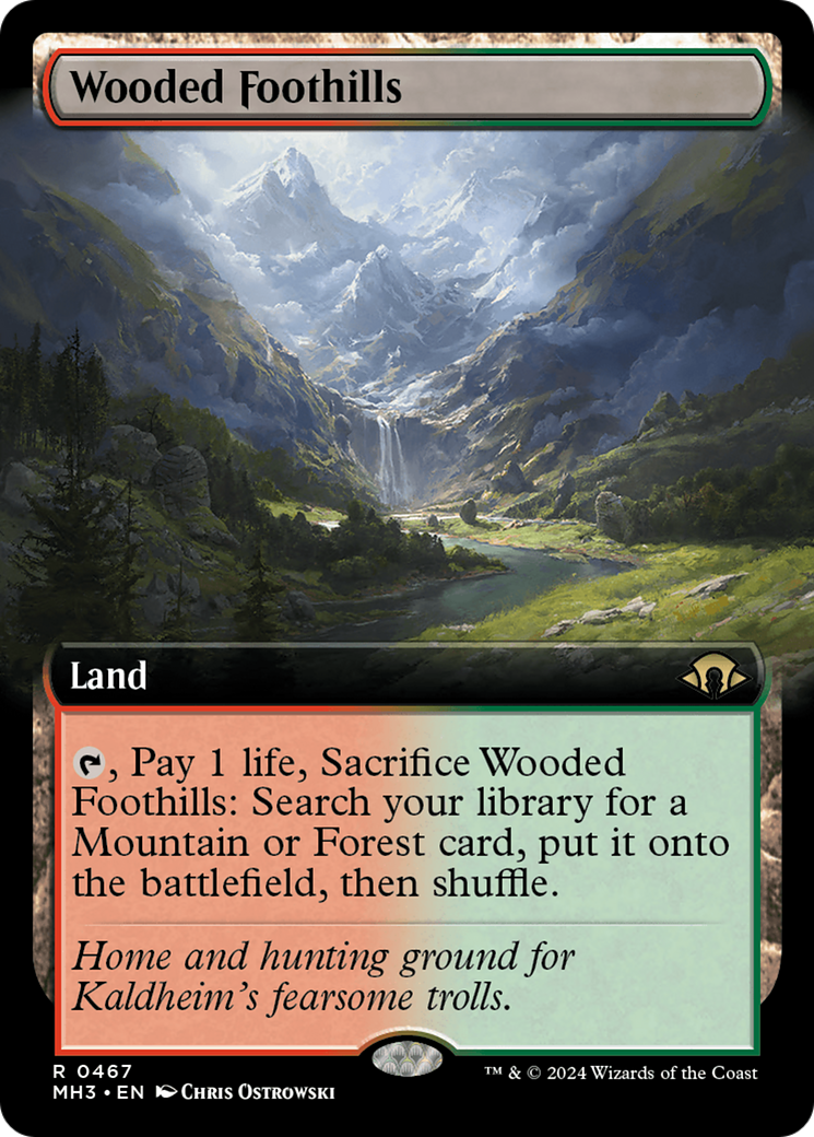 Wooded Foothills (Extended Art) [Modern Horizons 3] | Silver Goblin