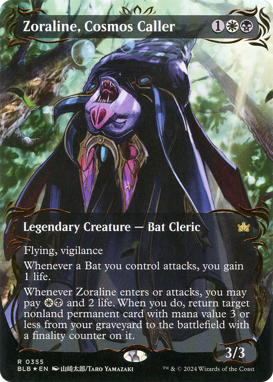 Zoraline, Cosmos Caller (Borderless) (Raised Foil) (Showcase) (355) Foil - Bloomburrow