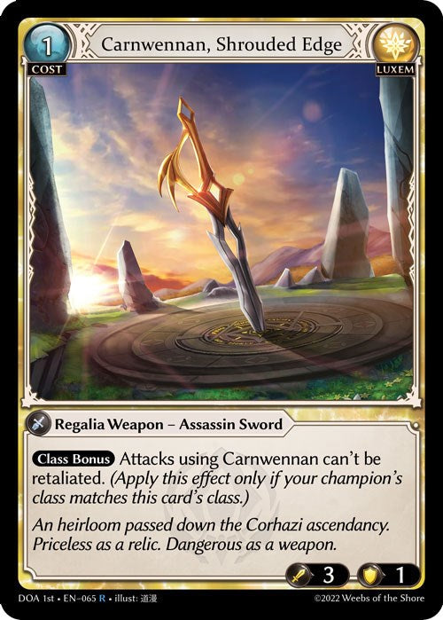 Carnwennan, Shrouded Edge (065) [Dawn of Ashes: 1st Edition] Foil
