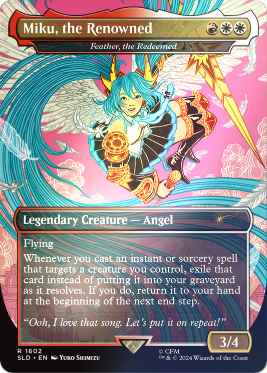 Miku, the Renowned - Feather, the Redeemed (Japanese - Rainbow Foil) [Secret Lair Drop Series]