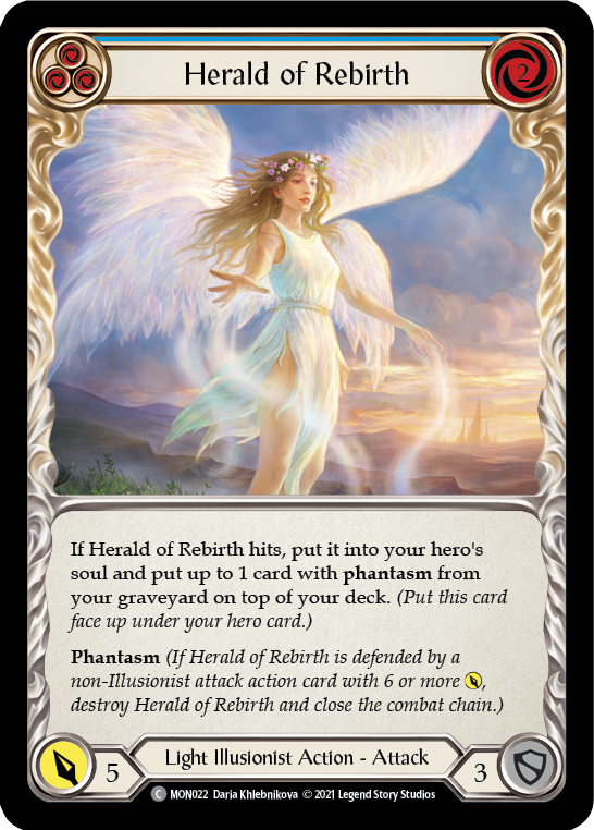 Herald of Rebirth (Blue) [MON022] (Monarch)  1st Edition Normal | Silver Goblin