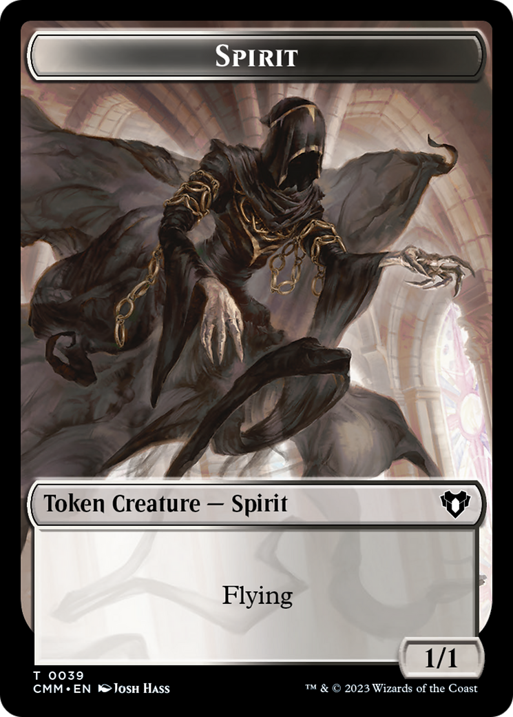 Spirit (0039) // Zombie (0013) Double-Sided Token [Commander Masters Tokens] | Silver Goblin