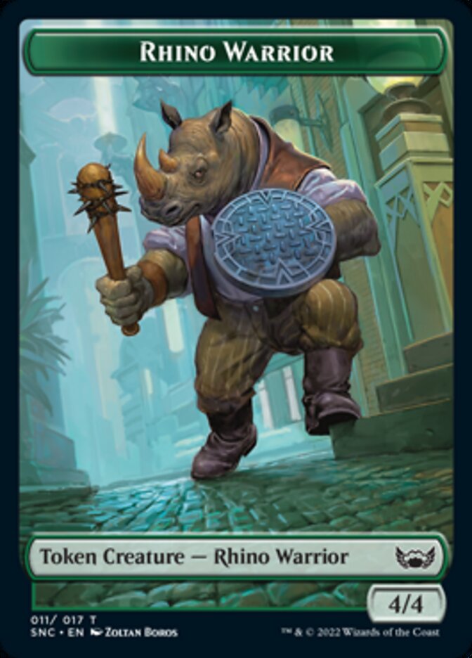 Ogre Warrior // Rhino Warrior Double-Sided Token [Streets of New Capenna Tokens] | Silver Goblin