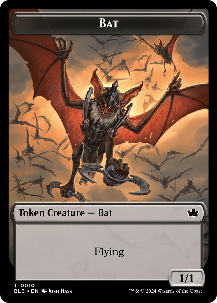 Bat // Warren Warleader Double-Sided Token [Bloomburrow Tokens] | Silver Goblin