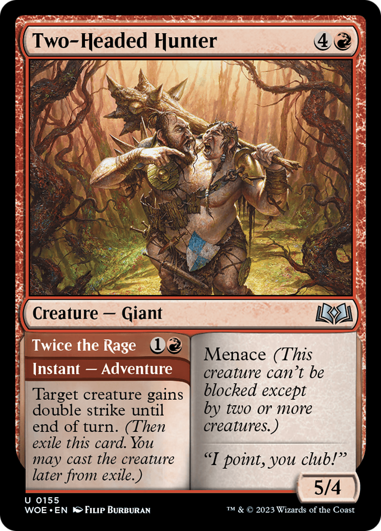 Two-Headed Hunter // Twice the Rage [Wilds of Eldraine] | Silver Goblin