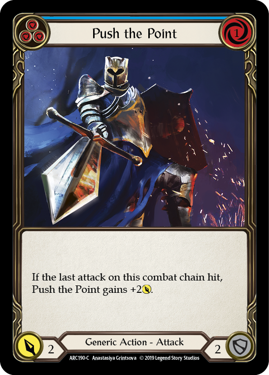 Push the Point (Blue) 1st Edition Rainbow Foil (ARC190) - Arcane Rising | Silver Goblin