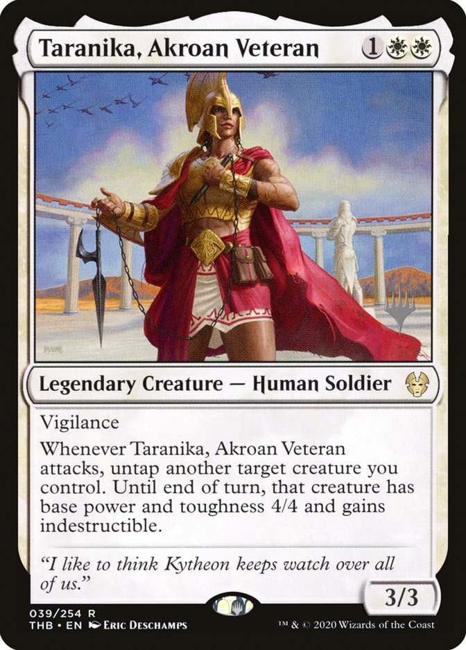 Taranika, Akroan Veteran (Promo Pack) [Theros Beyond Death Promos] | Silver Goblin