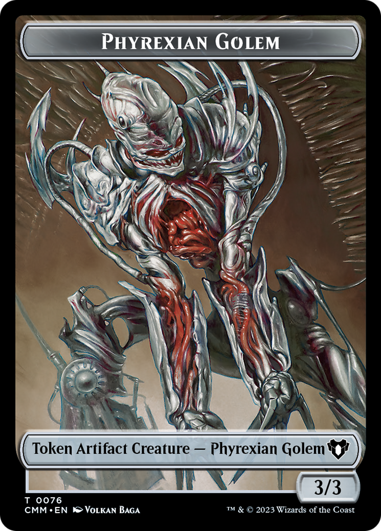 Phyrexian Golem // Ox Double-Sided Token [Commander Masters Tokens] | Silver Goblin