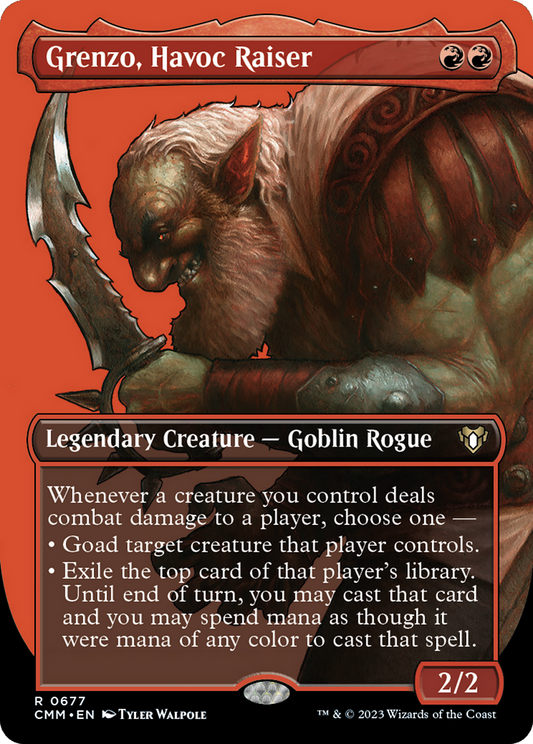 Grenzo, Havoc Raiser (Borderless Profile) [Commander Masters] Foil