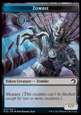 Zombie Token (015) [Innistrad: Midnight Hunt Tokens] | Silver Goblin