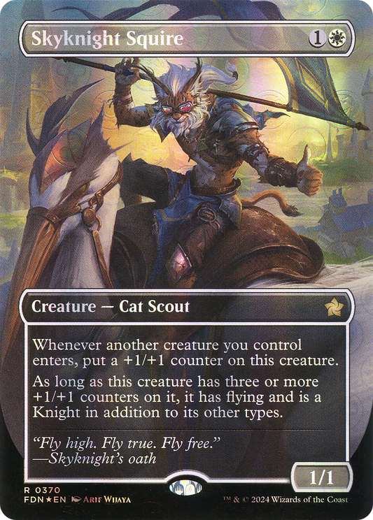 Skyknight Squire (Borderless) (Mana Foil) [Foundations]