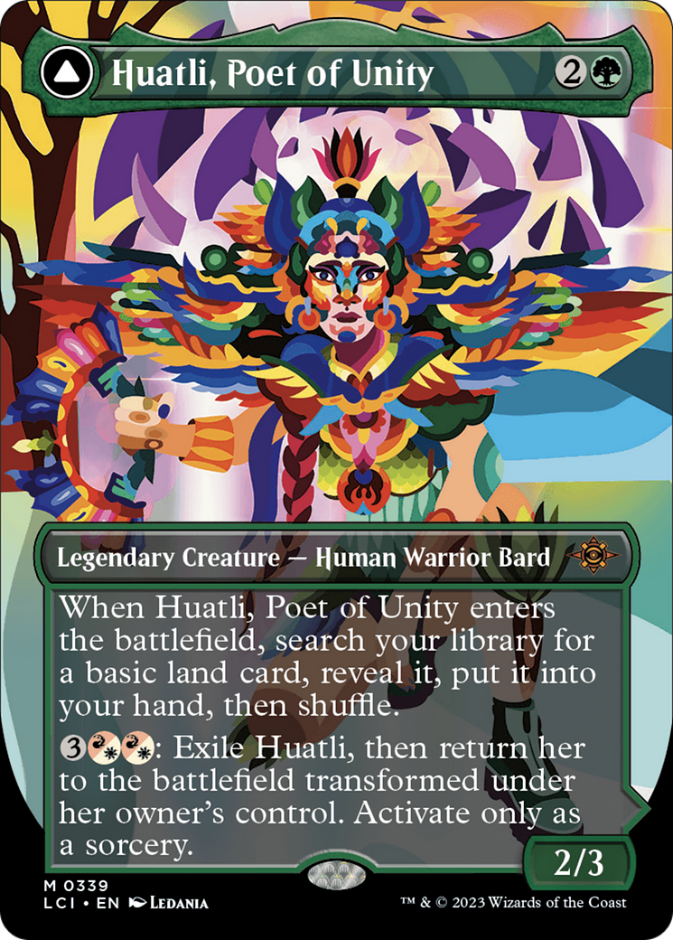 Huatli, Poet of Unity // Roar of the Fifth People (Borderless) [The Lost Caverns of Ixalan] | Silver Goblin