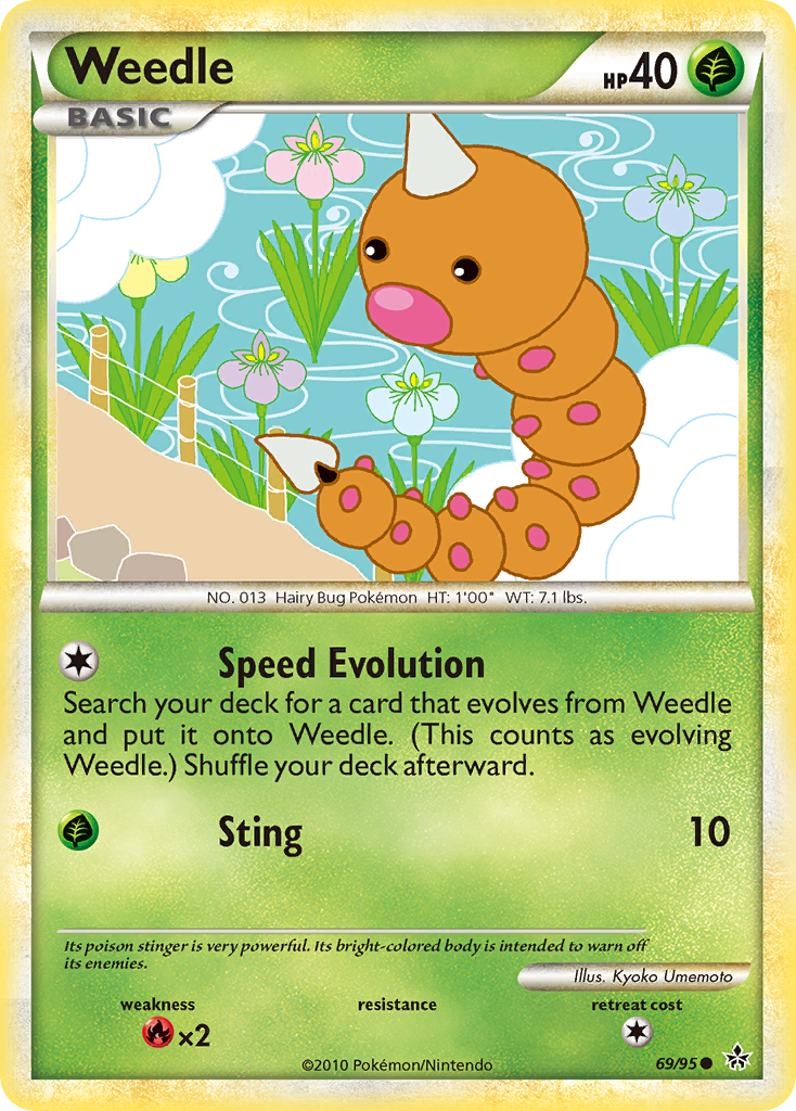 Weedle (69/95) [HeartGold & SoulSilver: Unleashed] | Silver Goblin