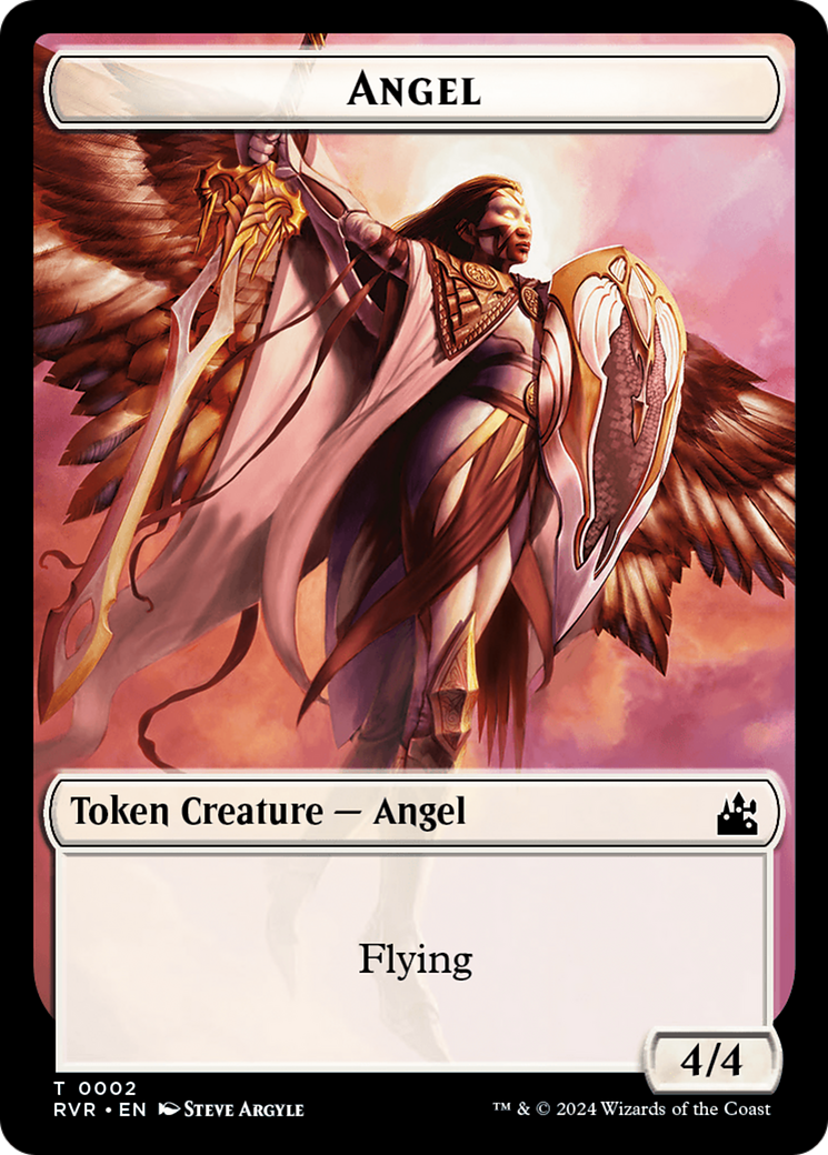 Elf Knight // Angel (0002) Double-Sided Token [Ravnica Remastered Tokens] | Silver Goblin