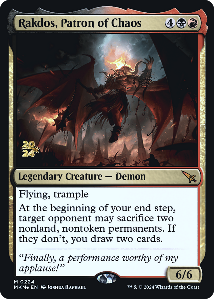 Rakdos, Patron of Chaos [Murders at Karlov Manor Prerelease Promos] | Silver Goblin