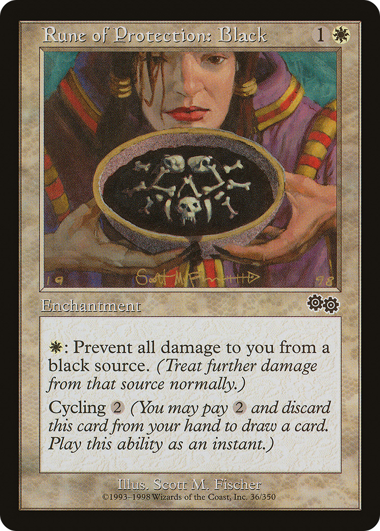 Rune of Protection: Black [Urza's Saga] | Silver Goblin