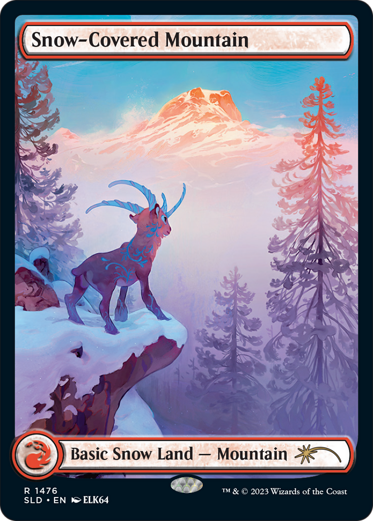 Snow-Covered Mountain (1476) (Rainbow Foil) [Secret Lair Drop Series] | Silver Goblin