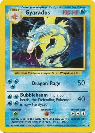 Gyarados (6) Holofoil - Base Set
