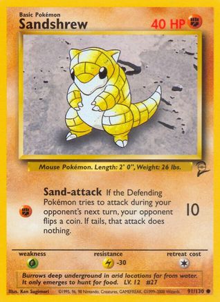 Sandshrew (91/130) [Base Set 2] | Silver Goblin