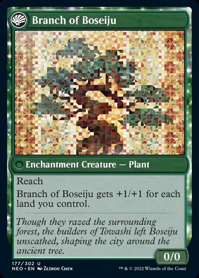 Boseiju Reaches Skyward // Branch of Boseiju [Kamigawa: Neon Dynasty] Foil